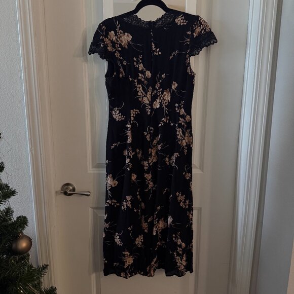 Reformation Floral Lace Trim Midi Dress – Size 10 - Picture 6 of 6
